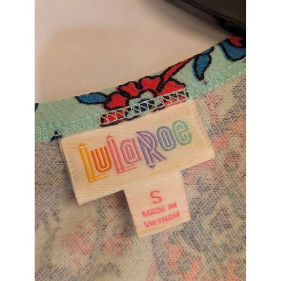 Lularoe Amelia Dress S Pockets & Paisley Print In Blue/Red/Mint Pleats - Picture 3 of 4